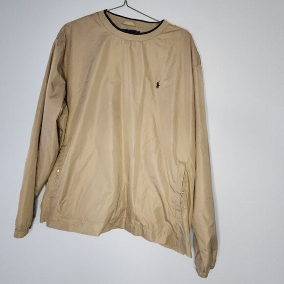Polo by Ralph Lauren Golf Pullover Mens Tan Size XL Lined Crew Stretch Vintage - Picture 1 of 7